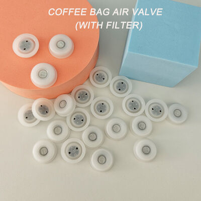 Food Grade HDPE One Way Air Valve With Filter For Coffee Bags – Composite Pouch Breather Valve, PE Flexible Packaging Vent Valve