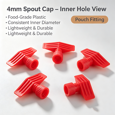 4.5mm Leak Proof Plastic Spout Cap, Tamper Evident Small Mouth Filling Spout for Flexible Packaging Pouch