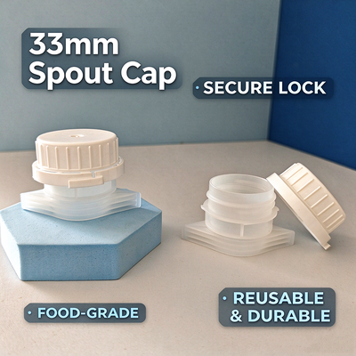33mm Oil Dispensing Spout | Large Diameter PE Pressure Resistant Thick Spout Cap For Plastic Bag
