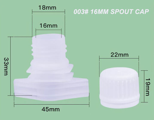 16MM Plastic Spout Cap Oil / Acid / Alkali Resistant Spout For Pouch